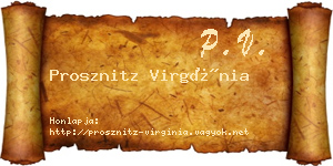 Prosznitz Virgínia névjegykártya